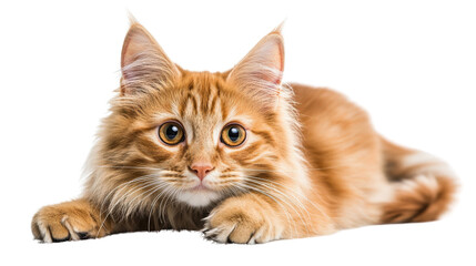 Obraz premium A Persian cat sitting gracefully, isolated on transparent background, PNG file.