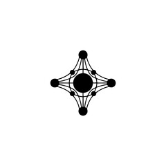 Minimalist Geometric Logo: Networked Circles on White