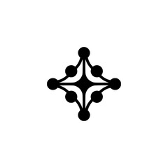 Abstract Geometric Star Design: Black on White, Modern Minimalist Style