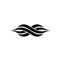 Black and White Swirl Logo, Minimalist Design