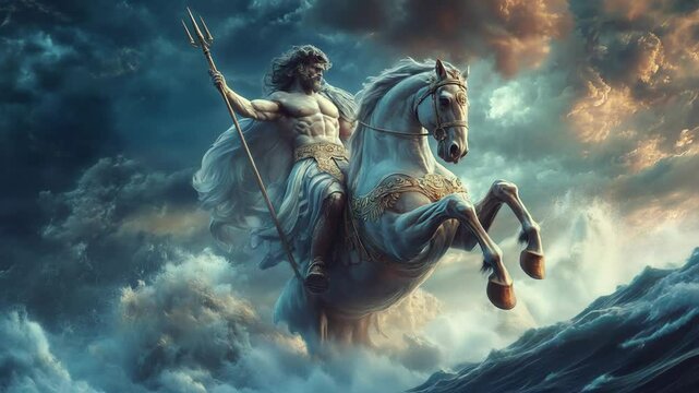 Poseidon the ancient greek deity of the sea, earthquakes, and equine mastery in mythology

