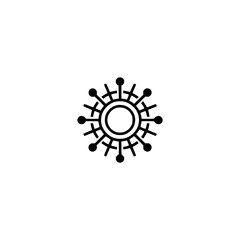 Abstract Sunburst Logo, Minimalist Icon, Black & White Design