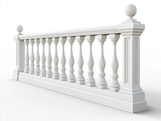 Elegant white railing with decorative balusters in modern design