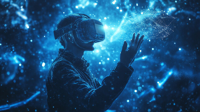 The metaverse combines AI and virtual reality to create interactive digital environments.