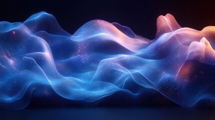 Fototapeta premium Futuristic Abstract Digital Waves Background with Blue Light and Neon Effects for Technology and Corporate Visuals