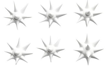 Fototapeta premium Abstract white star shapes with sharp points arranged in a creative layout suitable for design projects, backgrounds, and modern art themes