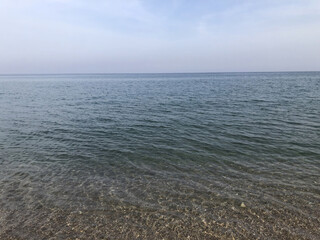 Obraz premium Sea, horizons, blue sea, blue sky, good for background, texture 