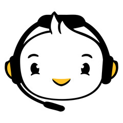 Duck gamer gaming voice chat headset console game Design Lover Art Vector Illustration Card T-Shirt Poster Sticker Graphic Print Decorative Drawing Isolated Logo Decoration Symbol Creative Cool Style
