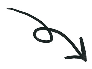 下向きくるくる矢印