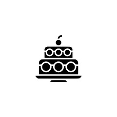 Minimalist Birthday Cake Icon on Light Background