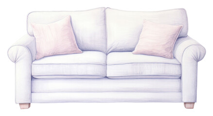 Naklejka premium PNG Sofa furniture cushion drawing.