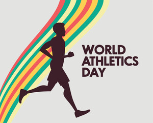 Celebrating World Athletics Day with a Runner Silhouette and Colorful Design.