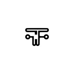 Modern Tech Logo: Abstract Circuitry Design in Minimalist Style