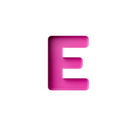 Vibrant pink gradient letter E with sleek design. 3D Illustration.