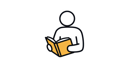 Isolated Person Reading a Book