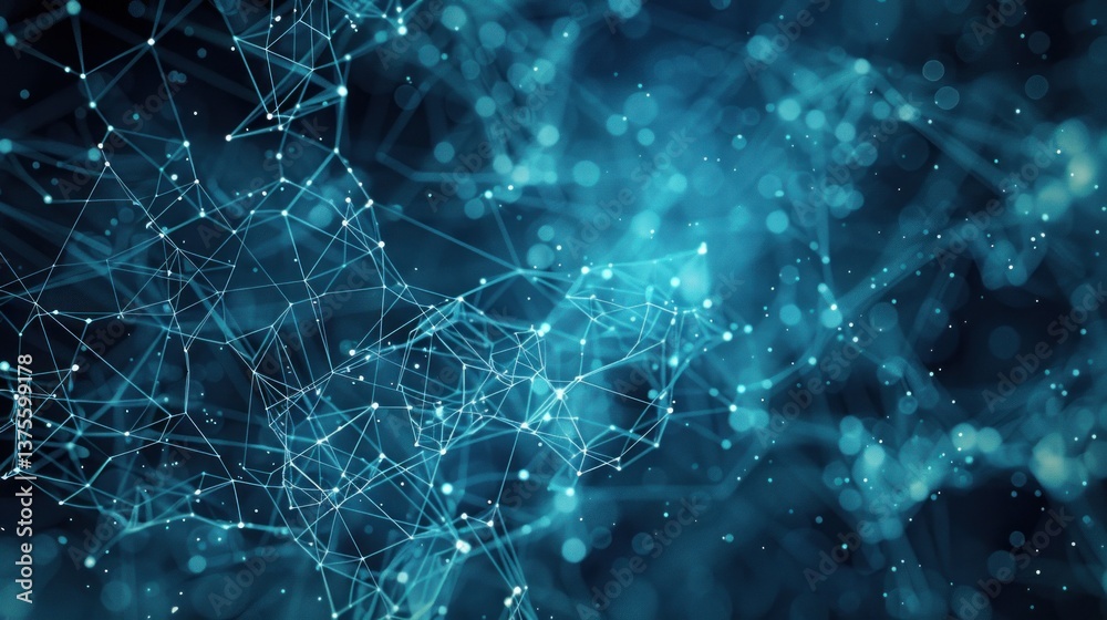 Wall mural computer network background with servers and digital connections.