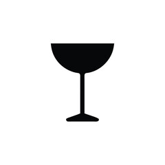 Black wine glass silhouette on white background