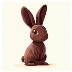 Obraz premium Adorable brown cartoon rabbit with big ears illustration