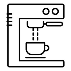 Coffee maker icon, representing a kitchen appliance used for brewing coffee