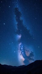 Celestial vastness of stars and galaxies in dark blue sky at night, universe, astronomy, galaxies