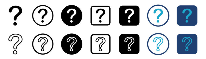 Question marks Icon. Bubble question icon. Question mark symbol on isolated white background. Set related to question marks.