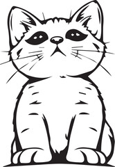 Cute kitten. Hand drawn vector illustration