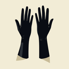 Obraz premium Black gloves on light background