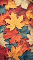 Colorful Autumn Leaves Blanketing the Forest Floor in Inspiring Natural Style, Capturing the Essence of Nature's Beauty