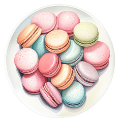 Obraz premium PNG Macarons food white background confectionery.