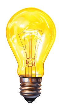 PNG Yellow lightblub lightbulb electricity illuminated.
