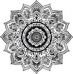 Ornamental round lace pattern vector