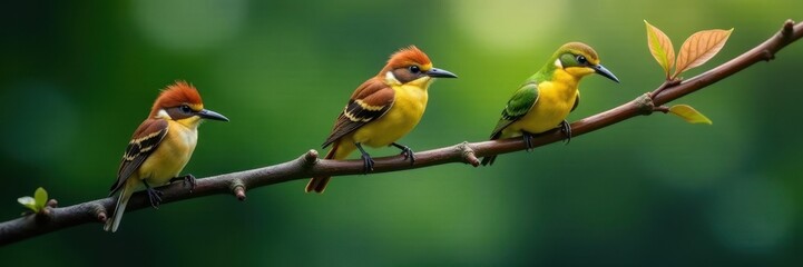 Obraz premium Three distinct branches connected at one point, twigs, botanical