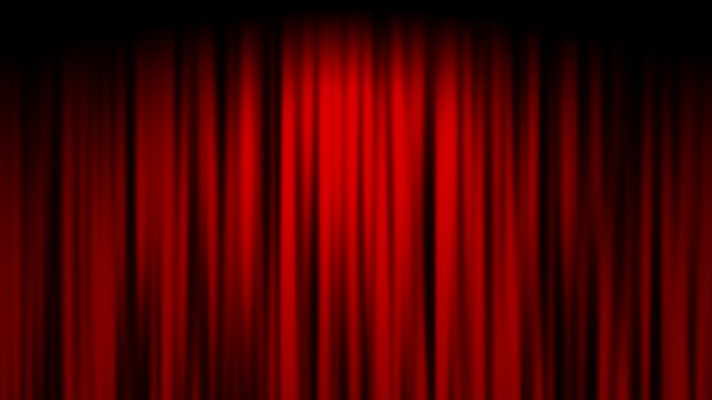 Luxury red velvet theatre curtain background gently sway in spotlight ANIMATION