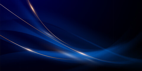 blue abstract background with luxury golden elements vector illustration