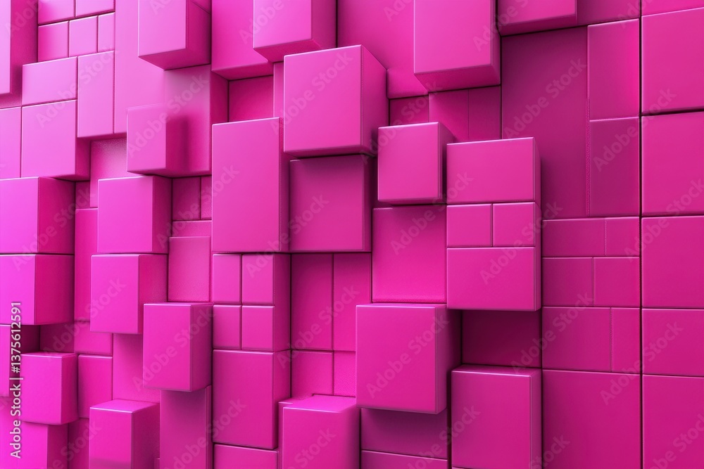Poster Dynamic abstract background featuring a vibrant magenta color with geometric shapes and textures, Abstract Background, magenta color, 3d, video