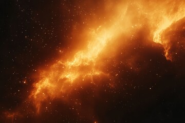 Obraz premium Expansive nebula showcases vibrant colors in the depths of outer space, A close-up view of the expansive nebula in outer space (Some elements furnished )