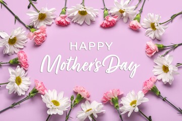 Greeting card for Mother's Day with beautiful flowers