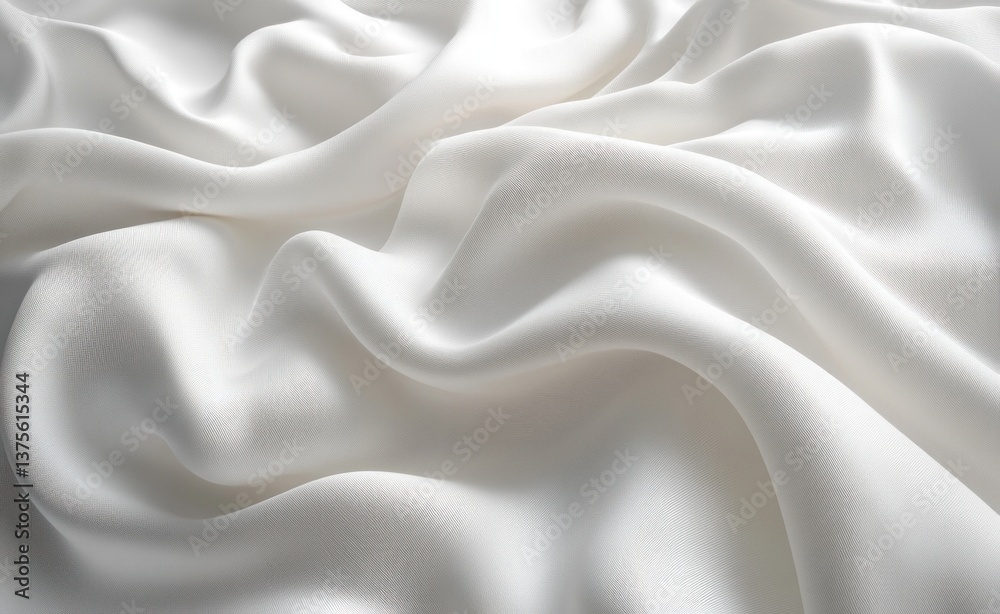 Poster modern minimal abstract white fabric wave background soft lighting high contrast