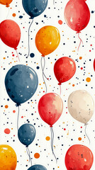 Celebration seamless decoration: Festive party balloon scatter for holiday, invitation and celebration pattern, card, poster, print