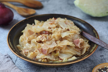 Southern Fried Cabbage, traditional dish in the South of the USA	