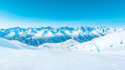 Fototapeta premium Winter mountain peak at day Concept: extreme activity, holiday vacation