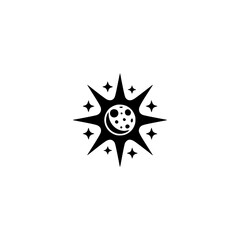 Celestial Glyph: Sun, Moon, and Stars Minimalist Icon