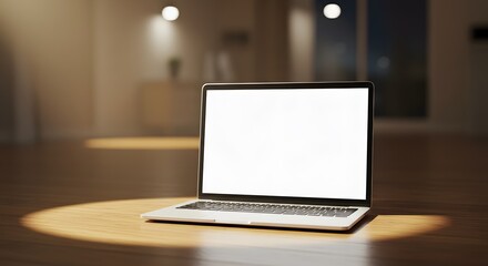 Laptop Mockup with Modern Home Office.