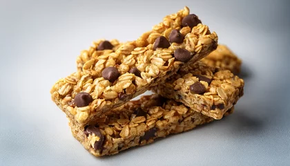 Rolgordijnen zonder boren chocolate chip granola bar oatmeal healthy grains chewy delicious snack © richard