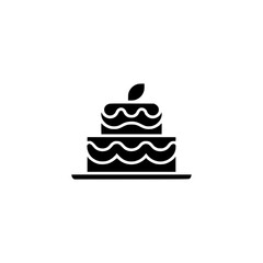Minimalist Tiered Cake Icon with Leaf Topping