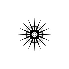 Fototapeta premium Black Starburst Vector Design on White Background