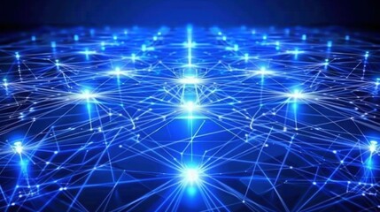 Fototapeta premium Abstract network background with glowing digital connections.