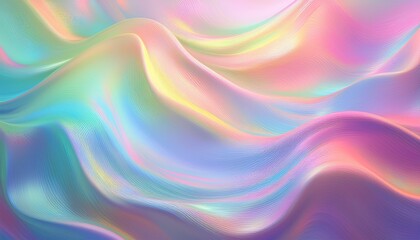ethereal holographic pastel rainbow background with wavy creases and folds featuring an iridescent effect that adds depth and dreamy texture ideal for digital art graphic design and artistic vecto