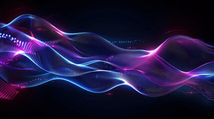 Fototapeta premium Digital network background with glowing lines and data flow.