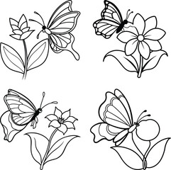 One line art vector template for coloring page